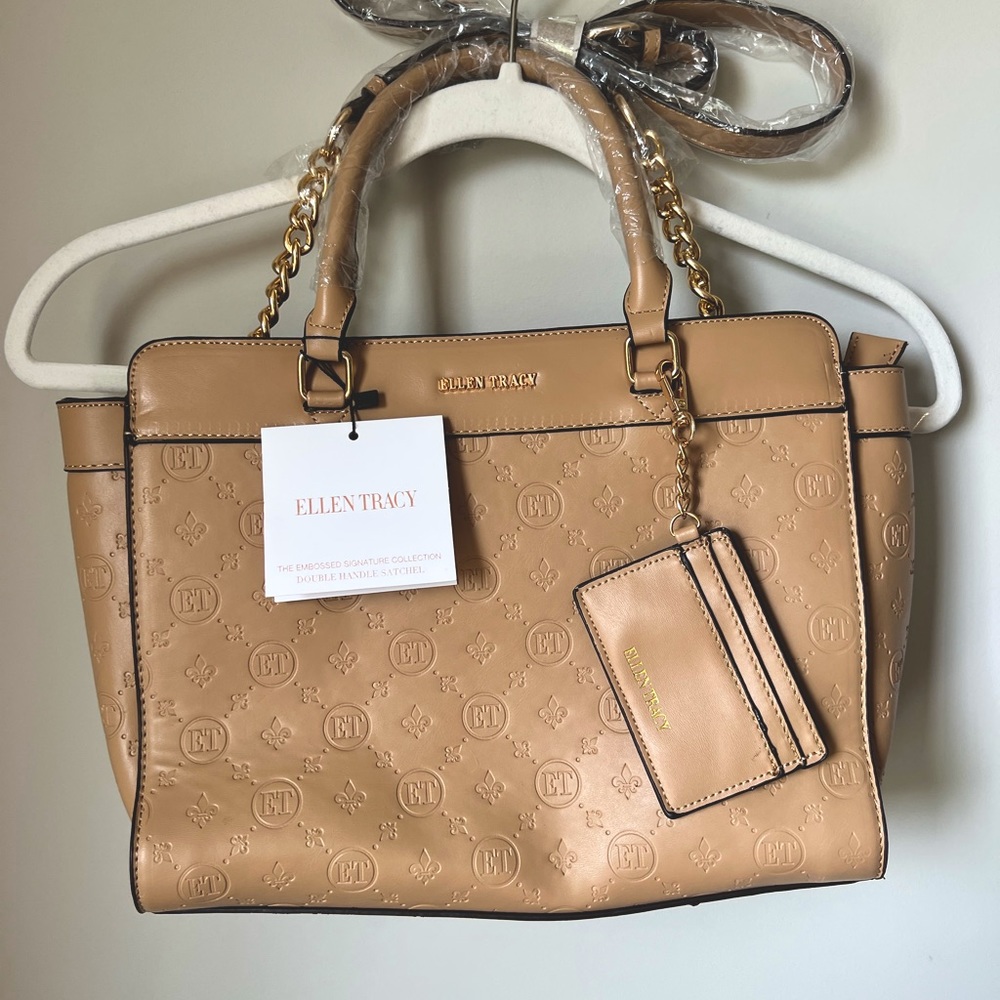 NEW Ellen Tracy Handbag- Tan- Retails $168